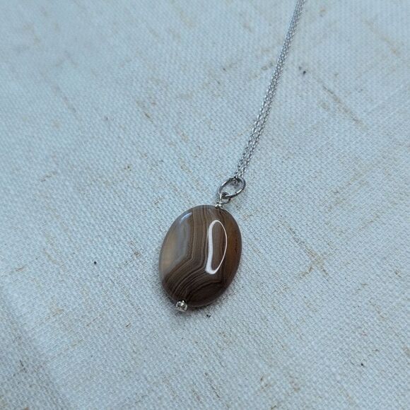 NWT Peyote Bird Sterling Silver And Brown Gemstone Pendent Necklace - Picture 5 of 6